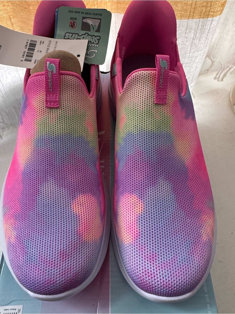 S Sport By Skechers Kids' Step-Ins Sneakers Tie Dye Slip On Cushioned size 5